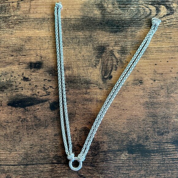 David Yurman Double Wheat Chain Diamond Necklace - 18" - Picture 11 of 15